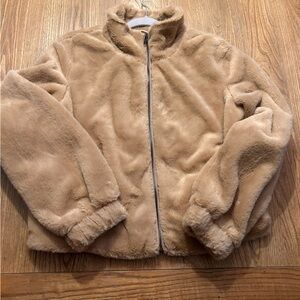 Sanctuary Camel Teddy Faux Fur Jacket XS WOMEN